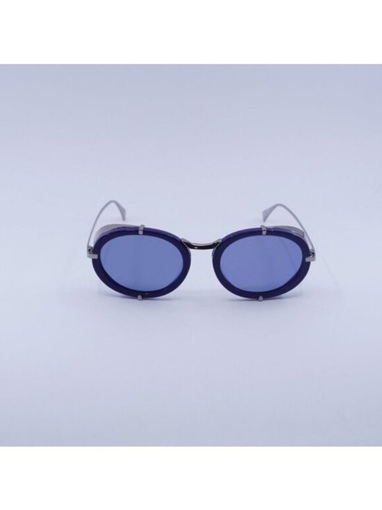 MaxMara SELMA MM0103 90X Sunglasses Blue/Silver Oval Frame main image 4